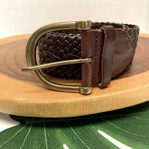 Chaps Boho Western Leather Woven Thick Belt XL